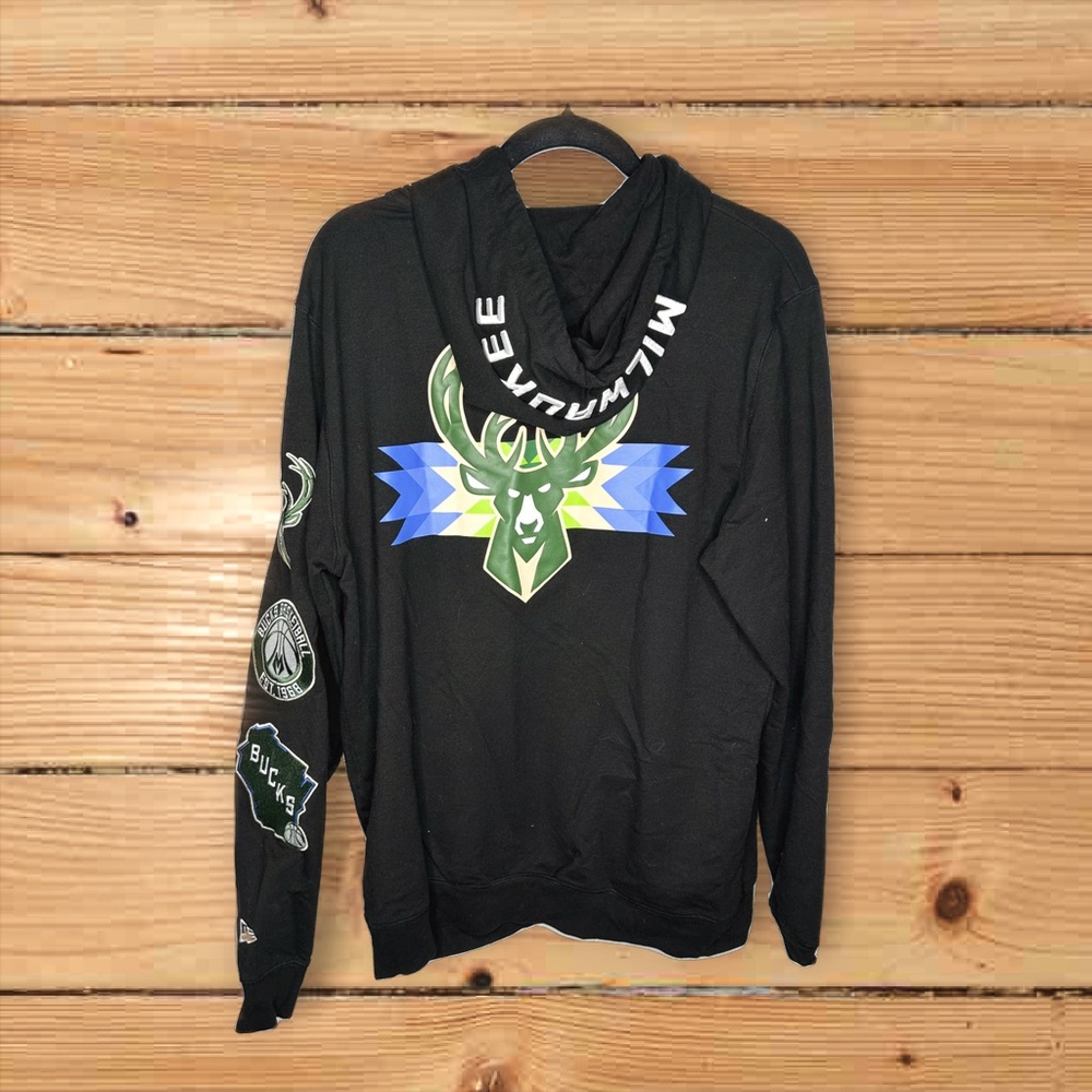 New Era Milwaukee Bucks NBA Limited Edition Patchwork Hoodie - Picture 2 of 11